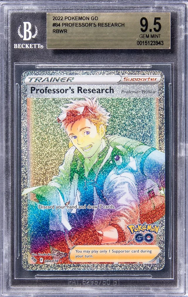 2022 Pokemon Go Full Art Rainbow Rare Professor's Research #84 card image