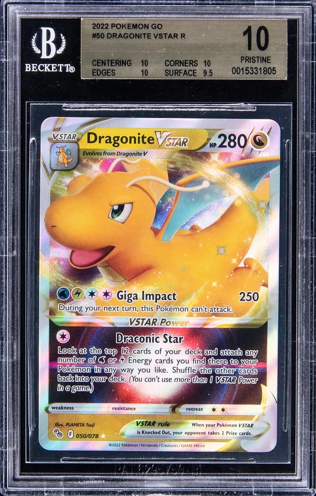 2022 Pokemon GO Full Art Rare Holofoil Dragonite VSTAR #50 card image