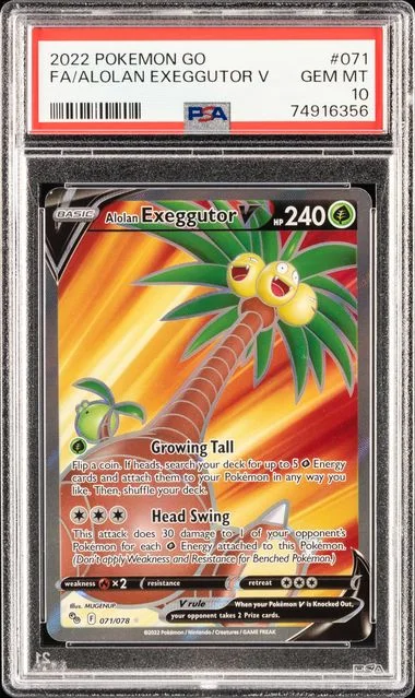 2022 Pokemon Go Full Art/Alolan Exeggutor V #071 card image