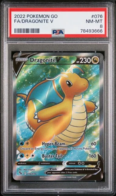 2022 Pokemon Go Full Art/Dragonite V #076 card image