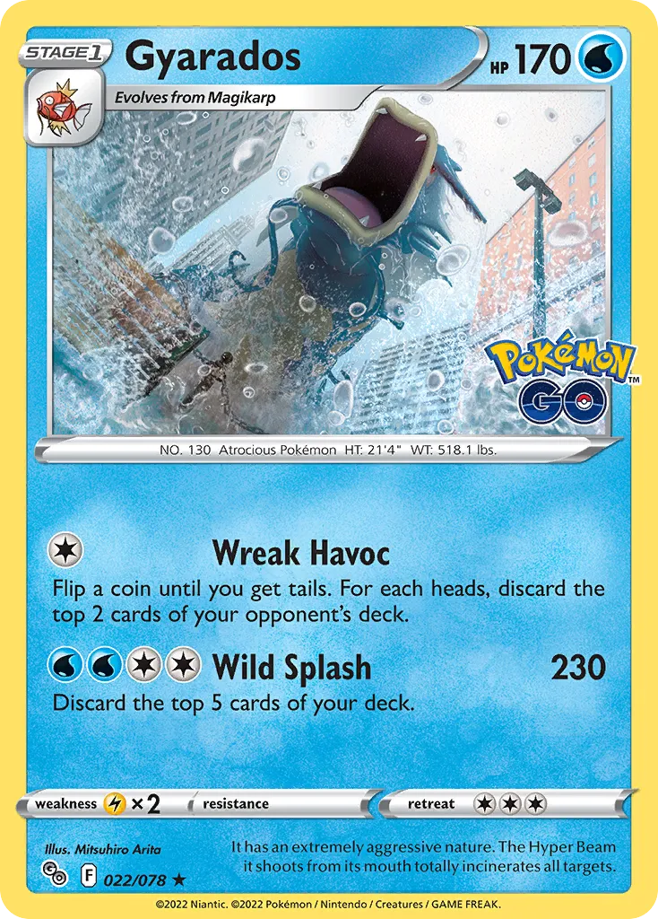 2022 Pokémon GO Gyarados Rare Holo #22/78 Rare Holo card image