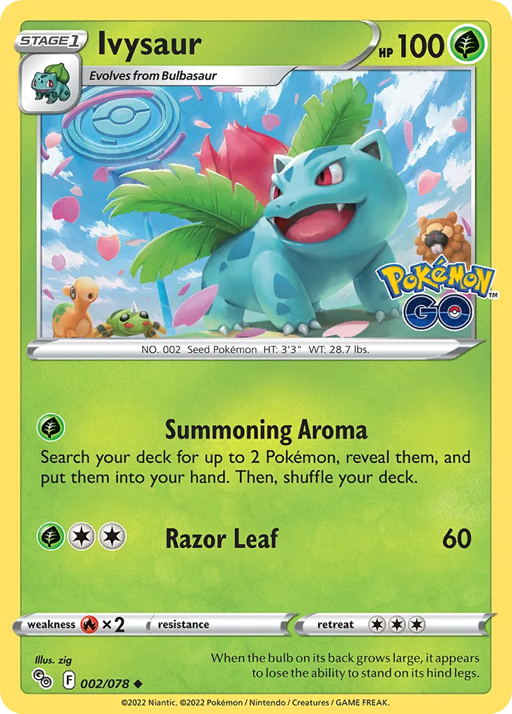 2022 Pokémon GO Ivysaur Uncommon #02/78 Uncommon card image