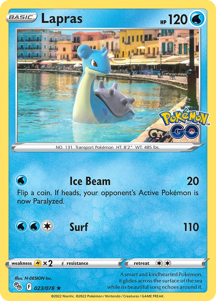 2022 Pokémon GO Lapras Rare Holo #23/78 Rare Holo card image