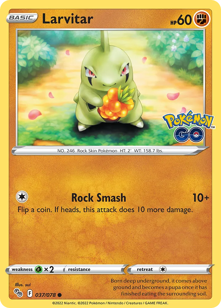 2022 Pokémon GO Larvitar Common #37/78 Common card image