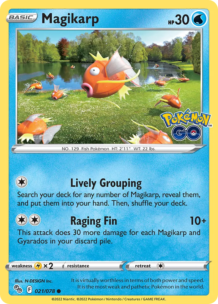 2022 Pokémon GO Magikarp Common #21/78 Common card image