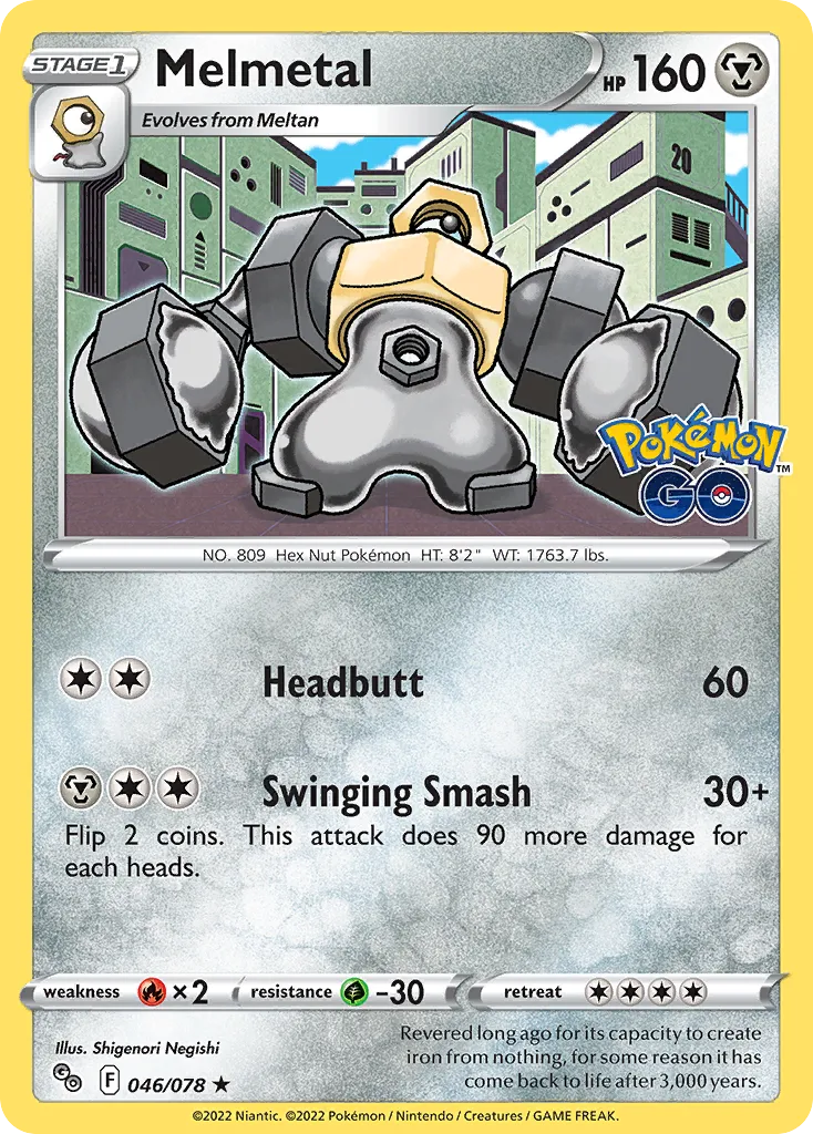 2022 Pokémon GO Melmetal Rare Holo #46/78 Rare Holo card image