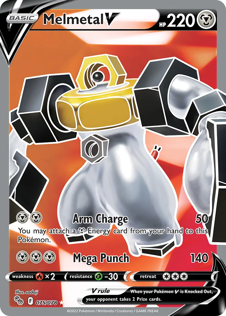 2022 Pokémon GO Melmetal V #75/78 Rare Ultra card image