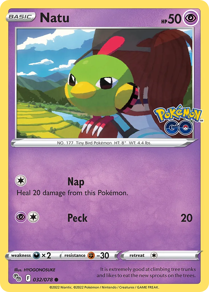 2022 Pokémon GO Natu Common #32/78 Common card image