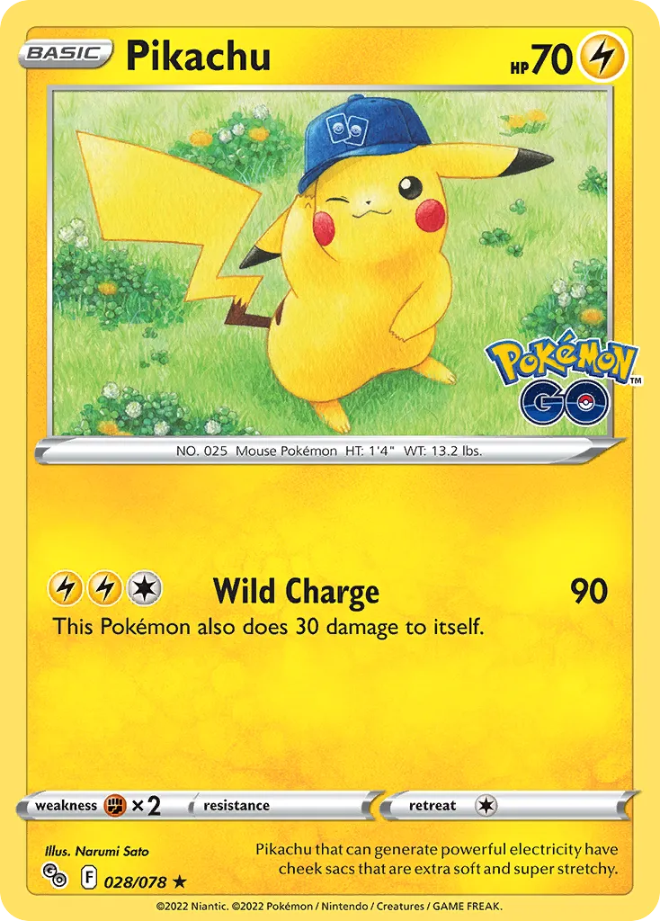2022 Pokémon GO Pikachu Common #27/78 Common card image