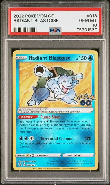 2022 Pokemon Go Radiant Blastoise #018 card image