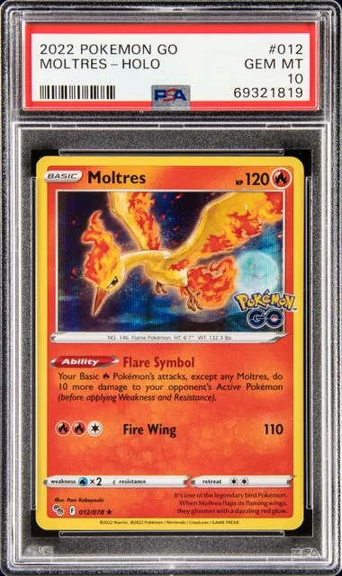2022 Pokemon Go Rare Holofoil Moltres #012 card image