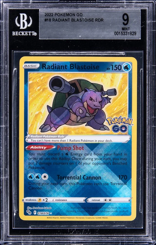 2022 Pokemon GO Rare Holofoil Radiant Blastoise #18 card image