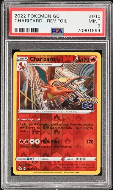 2022 Pokemon GO Rare Reverse Holofoil Charizard #10 card image