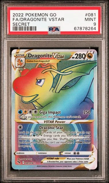 2022 Pokemon Go Secret Rare Full Art Dragonite VSTAR #081 card image