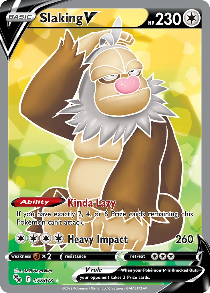 2022 Pokémon GO Slaking V Rare Holo V #58/78 Rare Holo V card image