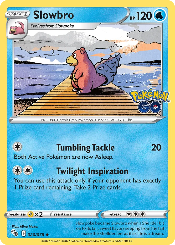 2022 Pokémon GO Slowbro Uncommon #20/78 Uncommon card image