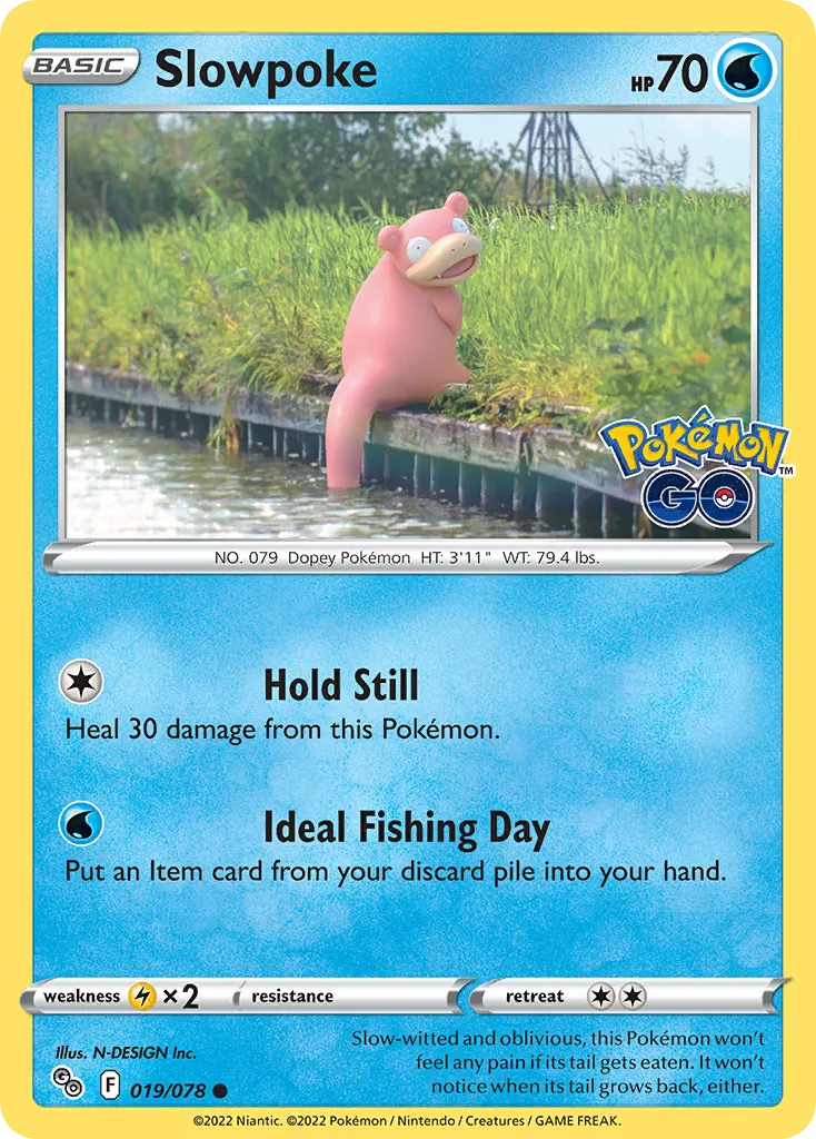 2022 Pokémon GO Slowpoke Common #19/78 Common card image