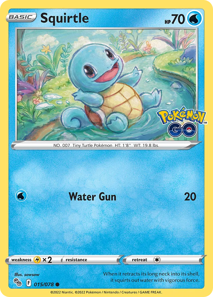 2022 Pokémon GO Squirtle Common #15/78 Common card image