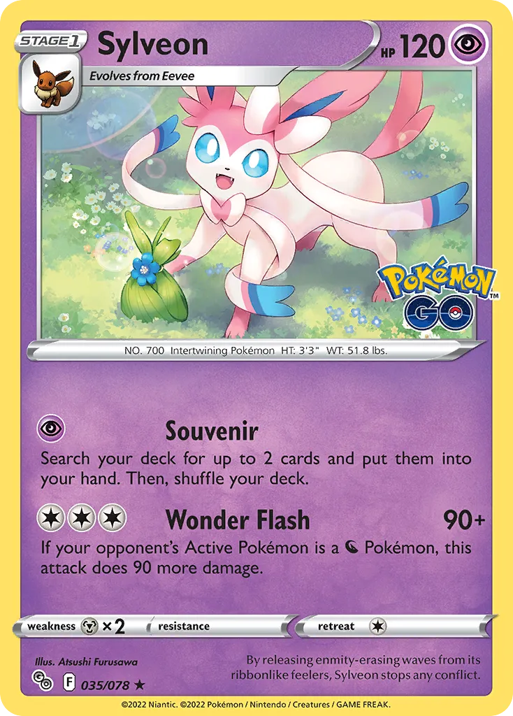 2022 Pokémon GO Sylveon Rare Holo #35/78 Rare Holo card image