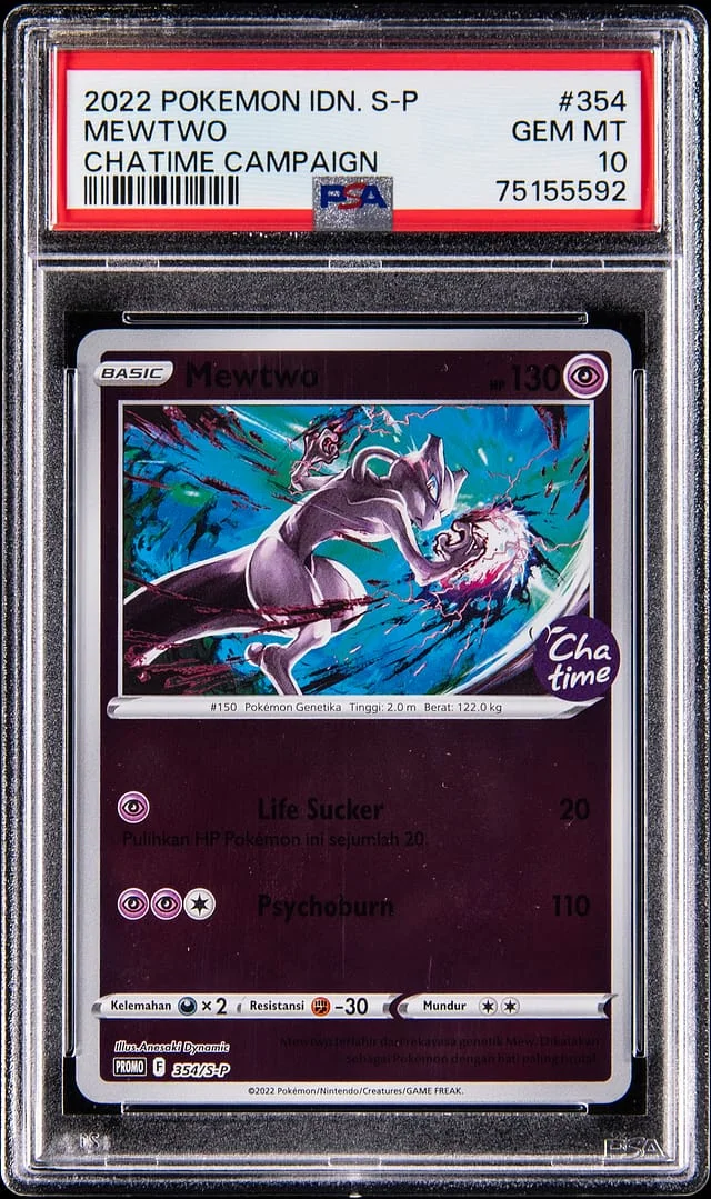 2022 Pokemon Indonesian Promo Chatime Campaign Mewtwo #354 card image