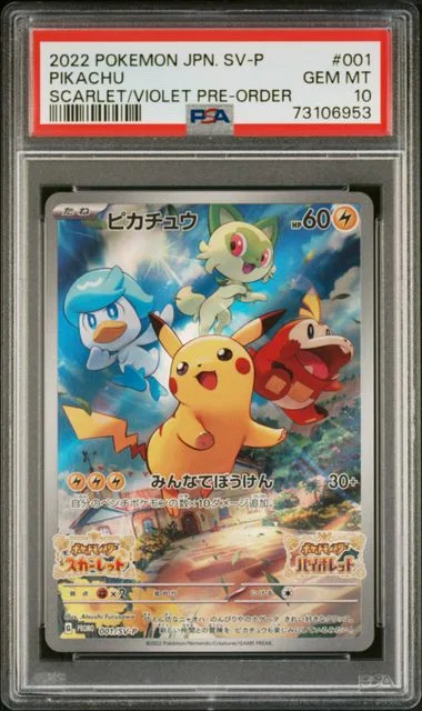2022 Pokemon Japanese Promo Scarlet & Violet Pre-Order Pikachu #001 card image