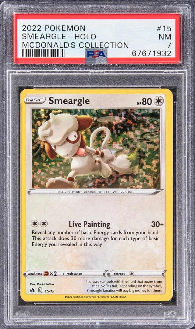 2022 Pokemon McDonald's Collection Promo Confetti Holofoil Smeargle #15 card image