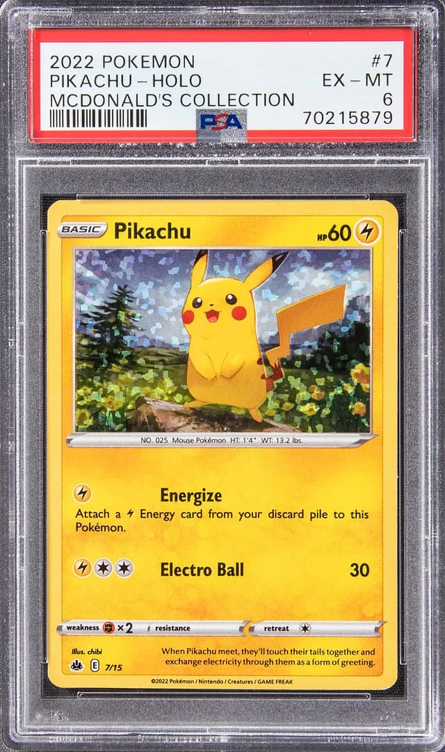 2022 Pokemon McDonald's Collection Promo Holofoil Pikachu #7 card image