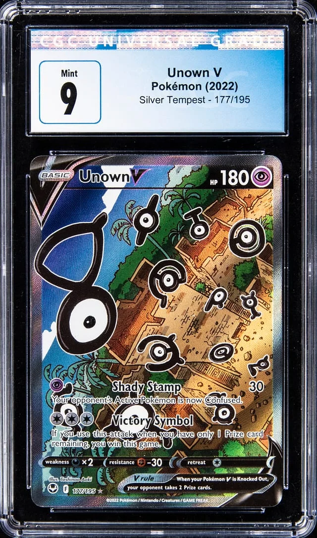 2022 Pokemon Silver Tempest Full Art Rare Holofoil Unown V #177 card image
