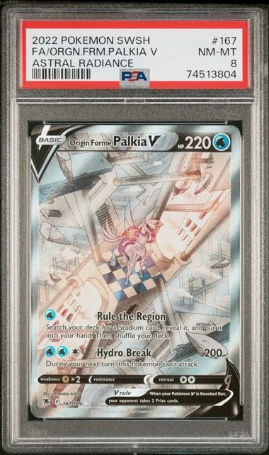 2022 Pokemon Sword and Shield Astral Radiance Full Art Origin Forme Palkia V #167 card image