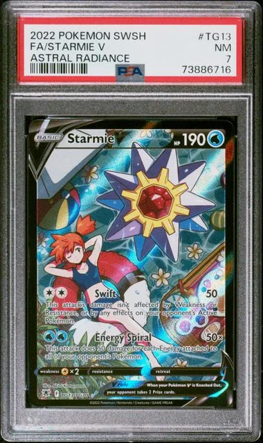 2022 Pokemon Sword And Shield Astral Radiance Full Art Starmie V #TG13 card image