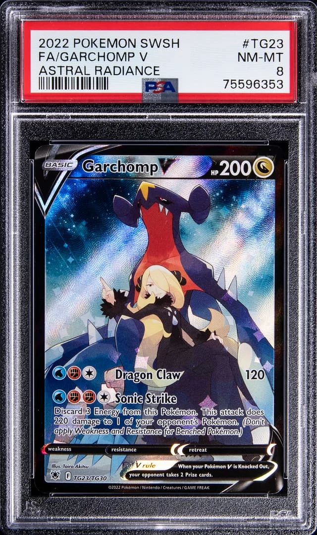 2022 Pokemon Sword and Shield Astral Radiance Full Art Trainer's Gallery Rare Garchomp V #TG23 card image