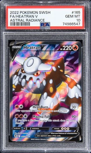 2022 Pokemon Sword and Shield Astral Radiance Full Art/Heatran V #165 card image