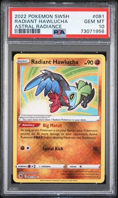2022 Pokemon Sword and Shield Astral Radiance Radiant Hawlucha #081 card image