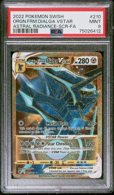 2022 Pokemon Sword and Shield Astral Radiance Secret Rare Full Art Origin Forme Dialga VSTAR #10 card image