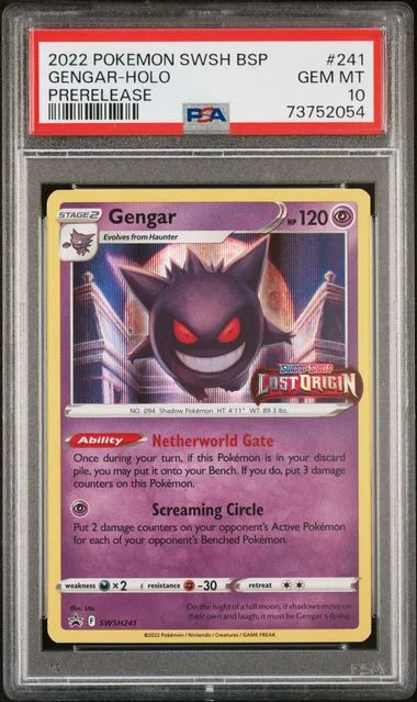 2022 Pokemon Sword and Shield Black Star Promo Prerelease Holofoil Gengar #241 card image