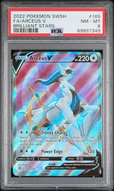 2022 Pokemon Sword And Shield Brilliant Stars Full Art Arceus V #165 card image