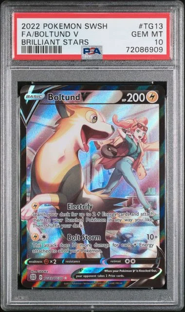 2022 Pokemon Sword And Shield Brilliant Stars Full Art Boltund V #TG13 card image