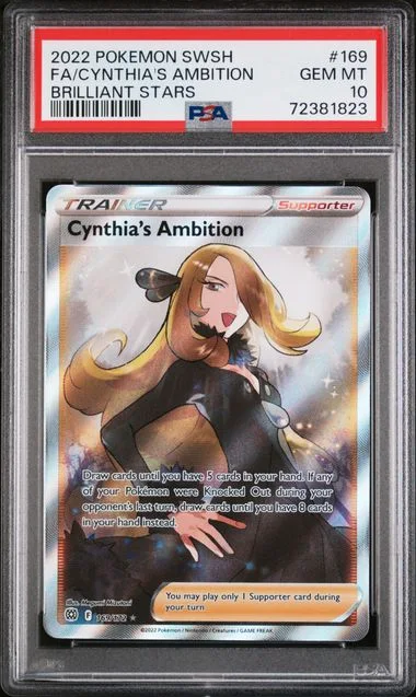 2022 Pokemon Sword And Shield Brilliant Stars Full Art Cynthia's Ambition #169 card image