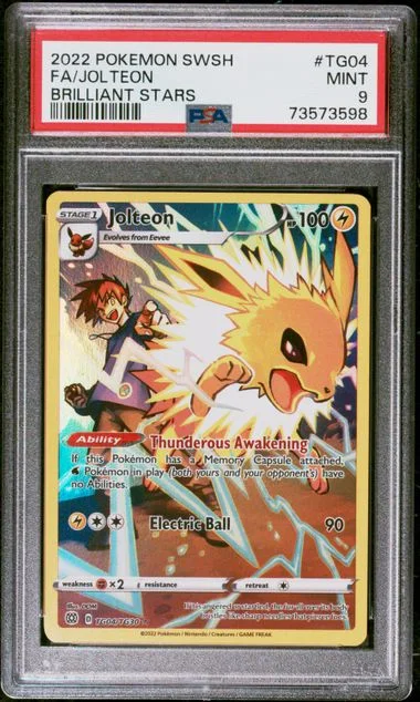 2022 Pokemon Sword and Shield Brilliant Stars Full Art Jolteon #TG04 card image
