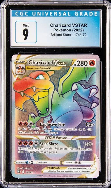 2022 Pokemon Sword and Shield Brilliant Stars Full Art Secret Rare Holofoil Charizard VSTAR #174 card image