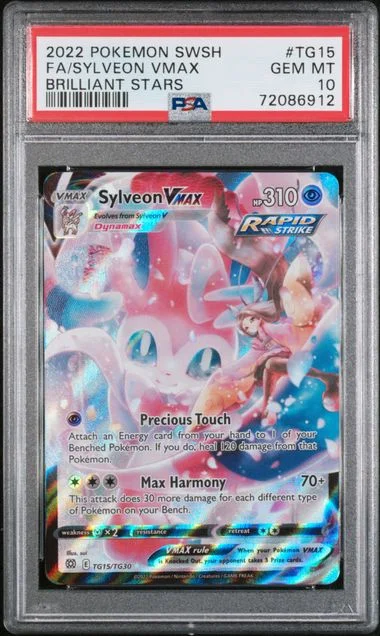 2022 Pokemon Sword And Shield Brilliant Stars Full Art Sylveon VMAX #TG15 card image