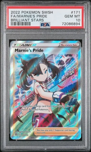 2022 Pokemon Sword And Shield Brilliant Stars Full Art/Marnie's Pride #171 card image
