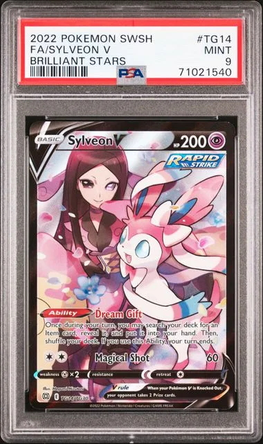 2022 Pokemon Sword and Shield Brilliant Stars Full Art/Sylveon V #TG14 card image