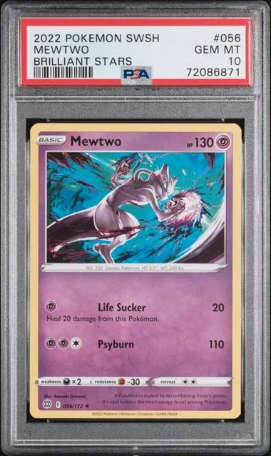 2022 Pokemon Sword And Shield Brilliant Stars Mewtwo #056 card image