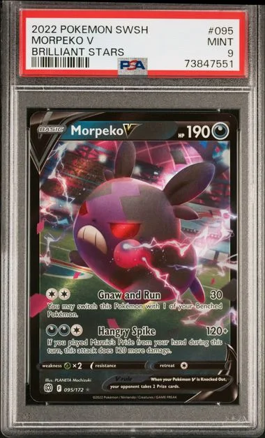 2022 Pokemon Sword and Shield Brilliant Stars Morpeko V #095 card image
