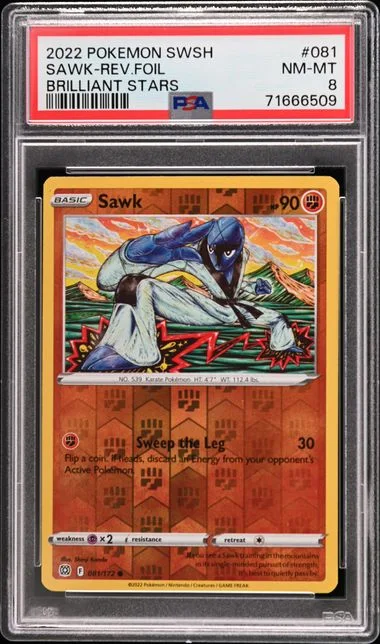 2022 Pokemon Sword And Shield Brilliant Stars Reverse Foil Sawk #081 card image