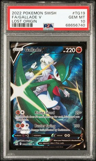 2022 Pokemon Sword and Shield Lost Origin Full Art Gallade V #TG19 card image