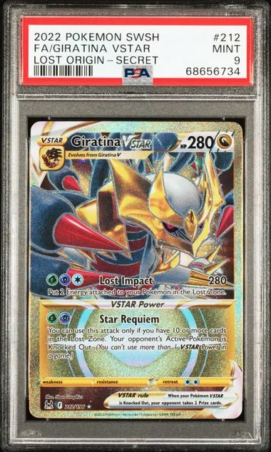 2022 Pokemon Sword and Shield Lost Origin Full Art Secret Rare Giratina VSTAR #212 card image