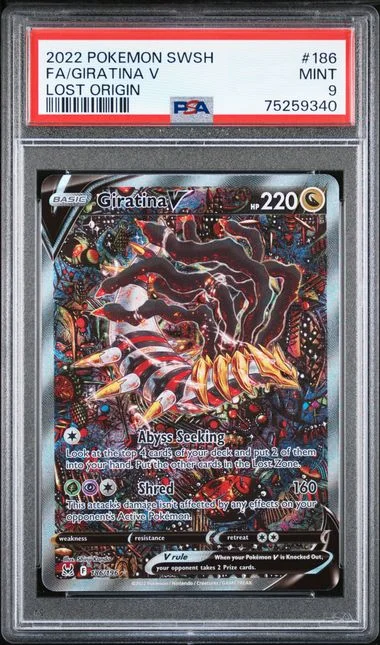 2022 Pokemon Sword And Shield Lost Origin Full Art/Giratina V #186 card image