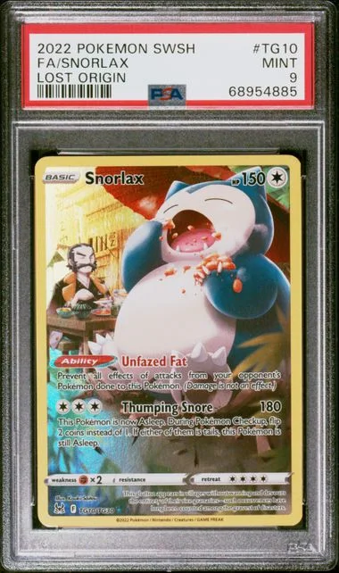 2022 Pokemon Sword and Shield Lost Origin Full Art/Snorlax #TG10 card image